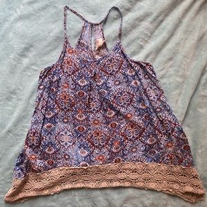 mossimo floral tank top with lacy bottom.